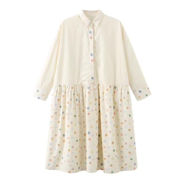 Mimi Mono Dancing Polka Dots Shirt Dress For Adults